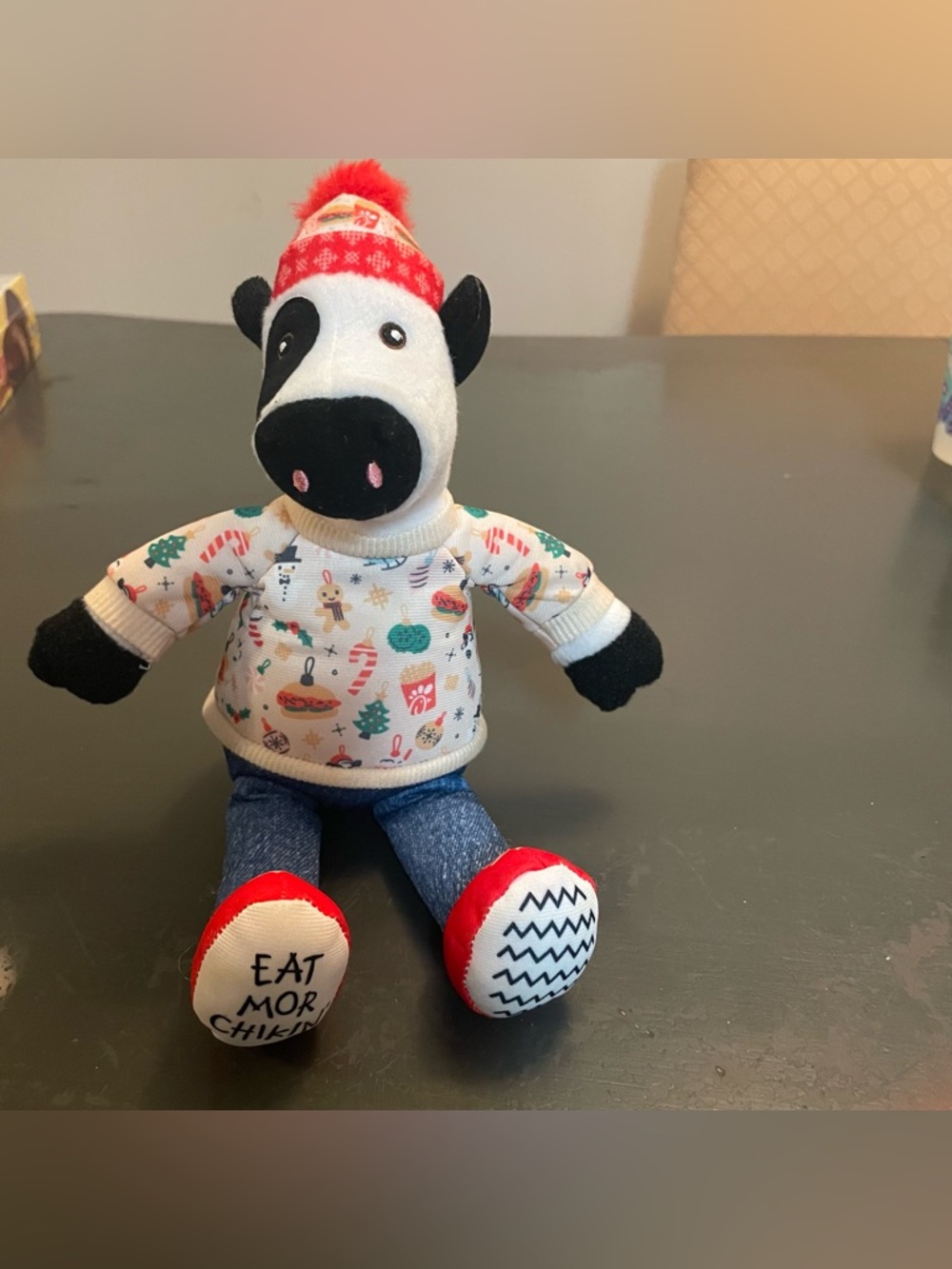 Chick-fil-A Christmas 2024 Plush Cow Doll Toy  7" LIMITED EDITION
